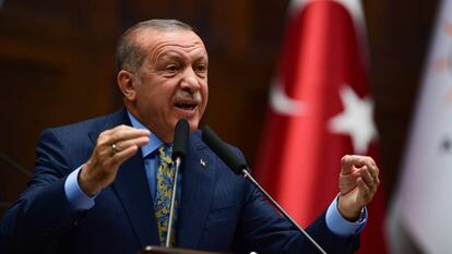 El presidente de Turquía, Recep Tayyip Erdogan, este martes en Ankara (Turquía). 
