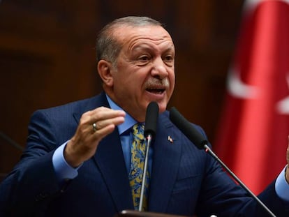 El presidente de Turquía, Recep Tayyip Erdogan, este martes en Ankara (Turquía). 