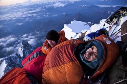 Eneko, en primer plano, e Iker Pou, en el Mont Blanc, en 2006