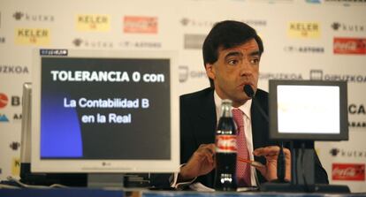 Iñaki Badiola, en 2008 durante su etapa como presidente de la Real Sociedad.