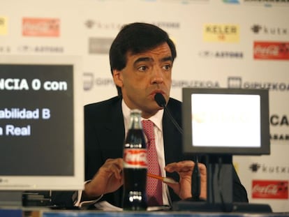 Iñaki Badiola, en 2008 durante su etapa como presidente de la Real Sociedad.
