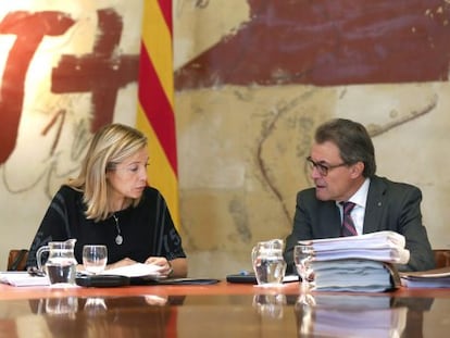 Joana Ortega i Artur Mas en la reunió setmanal de l'Executiu.