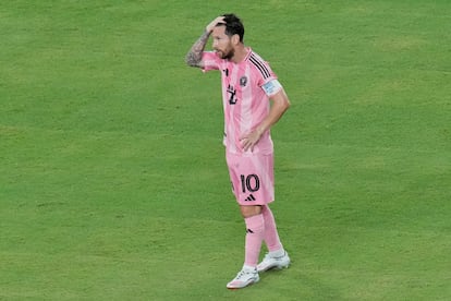 Messi, durante el partido contra el Al-Ahly en el estadio Hard Rock.