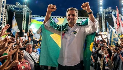 O candidato do PSDB, em ato em Belo Horizonte.