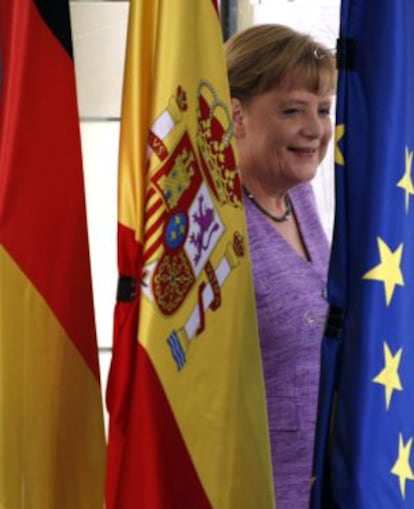 Angela Merkel, fotografiada el jueves en Madrid.