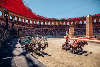 Uno de los espectáculos del parque temático Puy de Fou en Francia, en una fotografía de la web del parque.