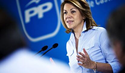 La secretaria general del PP, María Dolores de Cospedal, en el acto en Toledo.