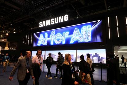 Stand de Samsung Electronics en el CES 2024, de Las Vegas.