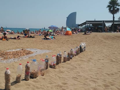 Recollida de burilles a la Barceloneta. 