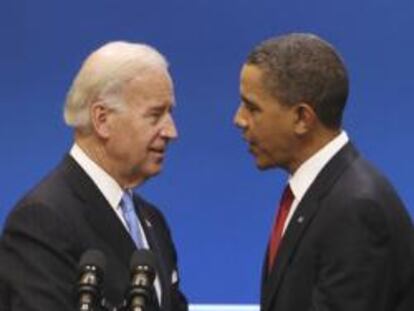 Barack Obama junto con su vicepresidente, Joseph Biden
