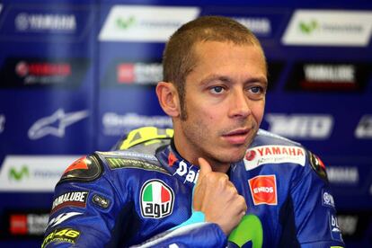 Rossi, durante el Gran Premio de Gran Breta&ntilde;a.