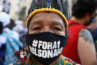 Protesta contra Bolsonaro, el martes 7 de septiembre, en São Paulo.