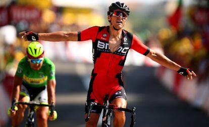 Greg van Avermaet celebra el triunfo en la 13ª etapa del Tour