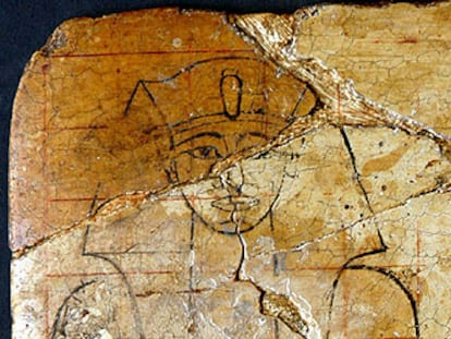 El retrato frontal de faraón en la Tabla del Maestro, de 3.500 años de antigüedad.