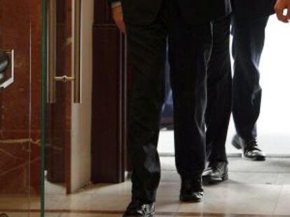 El presidente del Gobierno, Mariano Rajoy, llega esta ma&ntilde;ana al Congreso. 
