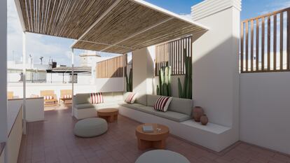 Terraza del hotel Bypillow Casa Gades en Cádiz. CEDIDA POR LA EMPRESA