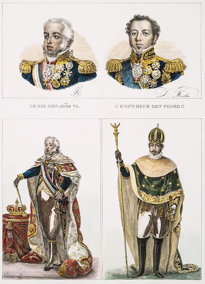 Embora educado para ser absolutista como D. João VI, D. Pedro I foi obrigado a dividir o poder com o Parlamento (imagem: Debret/The New York Public Library)

