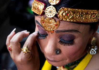 Una participante durante la final del Concurso Miss Pink 2018 en Katmandú (Nepal).