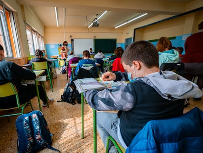 Alumnos de la ESO en un instituto público en Aragón.