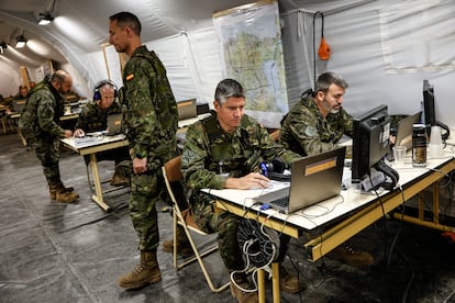 Soldados en el Cuartel General Terrestre de Alta Disponibilidad, en Bétera (Valencia) el pasado mes de junio.