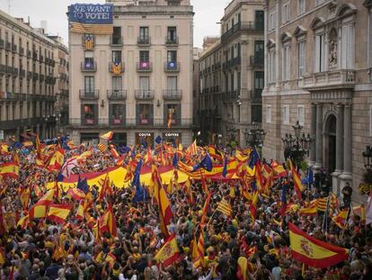 Manifestació contra el referèndum i per la unitat d'Espanya a Barcelona