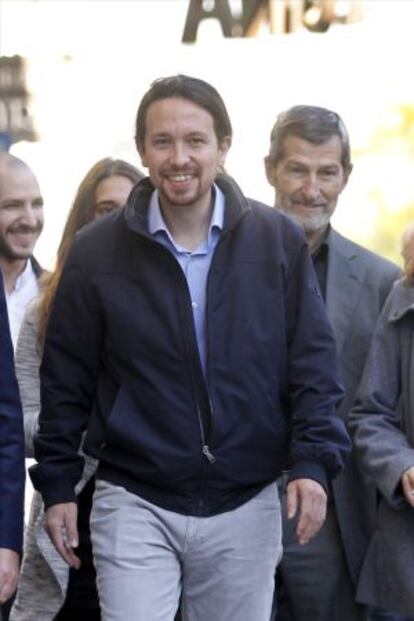 Pablo Iglesias y Julio Rodríguez, este martes.