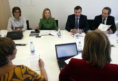 Tomás Gómez, en la reunión de valoración de los presupuestos del próximo año.