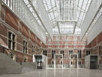 El espectacular atrio de 3.000 metros cuadrados del nuevo Rijksmuseum. 