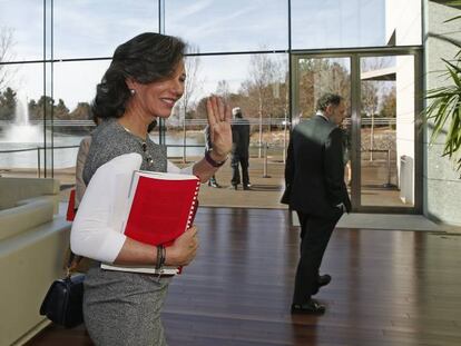 La presidenta del Banco Santander, Ana Botín, después de la presentación de los resultados del grupo en 2018.