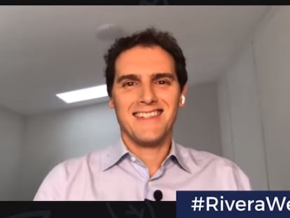 Albert Rivera, durante su charla virtual