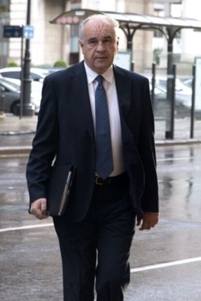 Rafael Blasco, esta mañana a su llegada al juicio en el TSJ de Valencia.