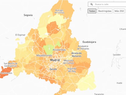 Buscador por calles | Esta es la incidencia en las zonas básicas y en los municipios de la Comunidad de Madrid