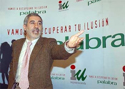 Gaspar Llamazares, ayer, en la sede federal de Izquierda Unida.