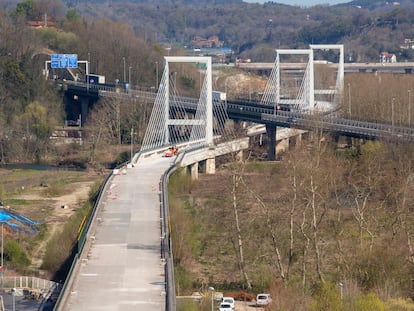 Obras del tren de alta velocidad a su paso por Hernani-Astigarra (Gipuzkoa), la semana pasada.