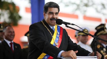 El presidente venezolano, Nicolás Maduro, en un acto en Ciudad Bolívar.