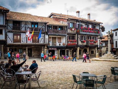 La plaza Mayor de La Alberca (Salamanca).