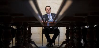 Artur Mas durante la reunion constitutiva del consejo asesor para la transicion nacional en el Palau de la Generalitat.