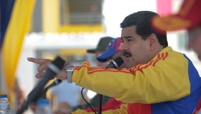 Nicolás Maduro, durante un acto político este miércoles.