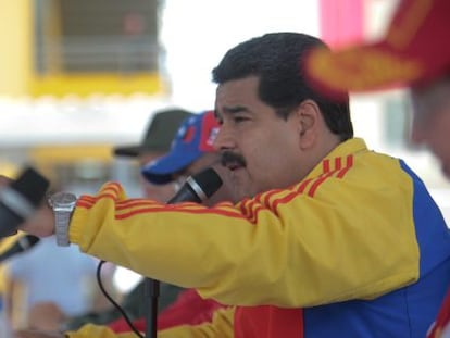 Nicolás Maduro, durante um ato político nesta quarta-feira.