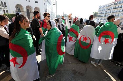 Protesta de estudiantes argelinos contra Bouteflika.