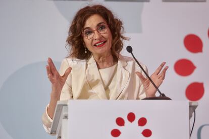 María Jesús Montero, durante un acto el 23 de febrero en Cádiz. 