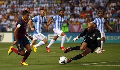 Alexis Sanchez en un mano a mano ante Willy Caballero.