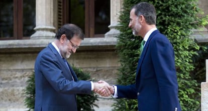 Mariano Rajoy i Felip VI, aquest divendres a Marivent.