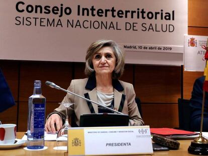 La ministra de Sanidad, María Luisa Carcedo, al inicio del Consejo Interterritorial de Salud.