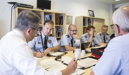 Reunió de treball de la cúpula de Mossos sobre la delinqüència a Barcelona.