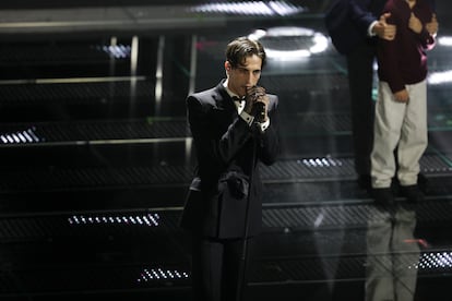 Damiano David, en el festival de San Remo en febrero.