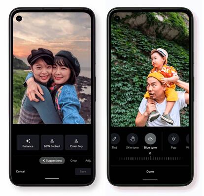 Nuevas funciones de edición de Google Fotos.