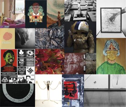 Varias de las obras que se exponen en la muestra virtual '#ARTdemia'.