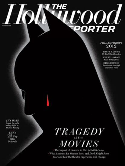 Portada de 'Hollywood Reporter' tras la masacre de 2012 en un cine de Colorado durante la proyección de 'El caballero oscuro'. |