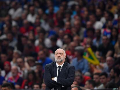 Pablo Laso, durante un partido del Real Madrid esta temporada.